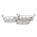 Cestini portaoggetti set di 3 Marrone 42x27x15 cm