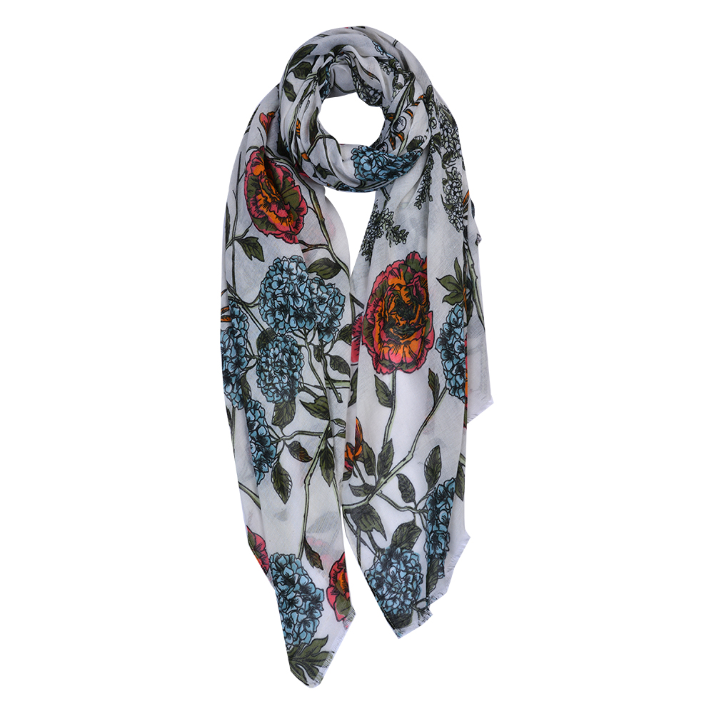 Foulard Donna stampato Bianco 90x180 cm