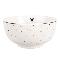 [BHSBO0002] Soup Bowl White Black Ø 14x7 cm / 500 ml