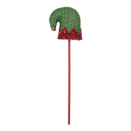 [66561] Décoration de Noël Bonnet de Père Noël Vert Rouge 9x2x34 cm