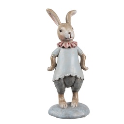 [6PR5257] Deko Kaninchen Beige Blau 8x6x19 cm
