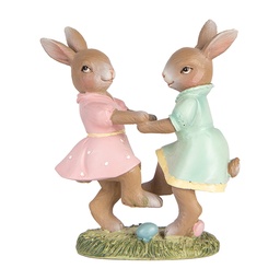 [6PR5437] Image de décoration Lapin Beige Rose 8x3x8 cm