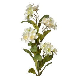[6PL0344W] Decorative Artificial Branch with flowers White Green 17x14x70 cm