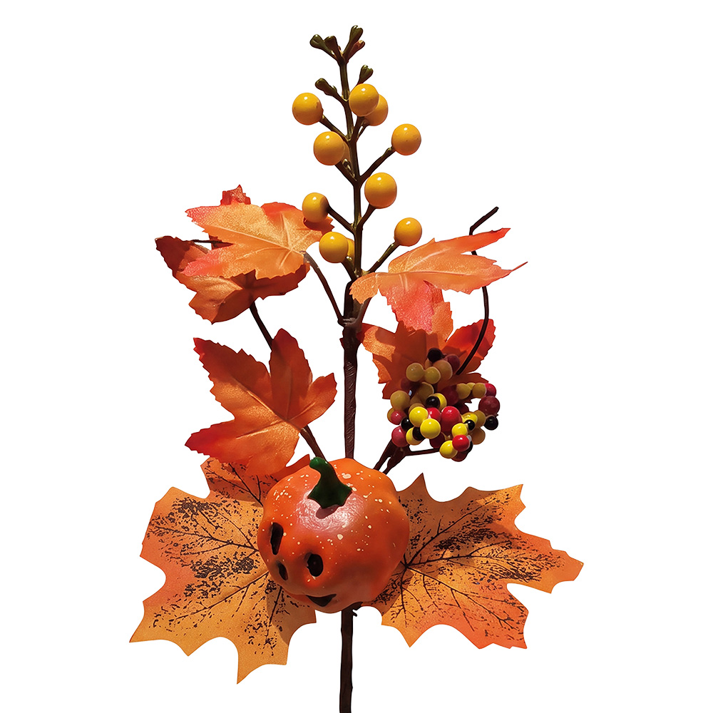 Decoration Branch with Pumpkin Orange 38 cm