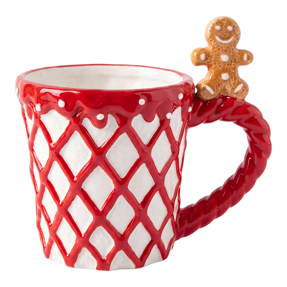 Mug Blanc Rouge 14x10x13 cm / 350 ml
