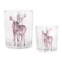 Tealight holder (2) Transparent Brown Ø 7x8 / 10x13 cm