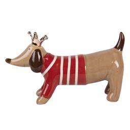 [6CE2452] Decoratie hond 24x6x13 cm