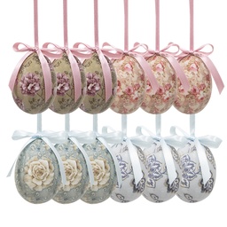 [65905] Ciondolo Decorativo Uovo (set 12) Multicolore Ø 4x5 cm