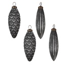 Set di palline di Natale da 4 Grigio 32x14x8 cm / Ø 8x15 cm