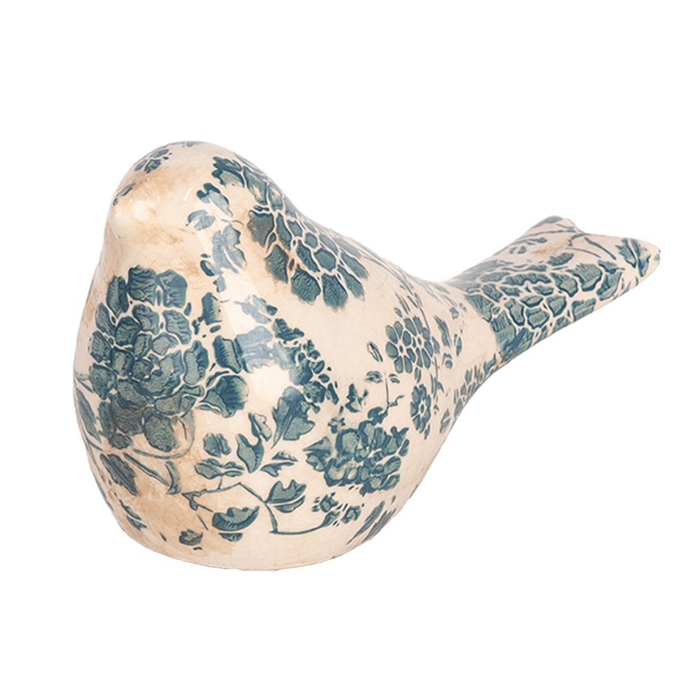 Decoration Bird Beige Green 16x7x9 cm
