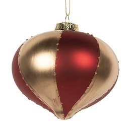 [6GL5245] Boule de Noël Couleur or Rouge Ø 10x10 cm