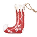 Decorazione Calza di Natale Rosso Bianco 26x8x35 cm