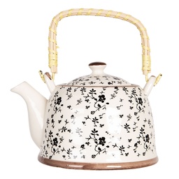 [6CETE0081L] Théière avec filtre Beige, Noir 18x14x12 cm / 800 ml