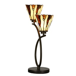 [5LL-6315] Tiffany Tischlampe Beige 46x28x63 cm E14/max 2x40W