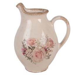 [6CE2236S] Brocca Decorativa Beige Rosa 16x12x19 cm