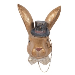 [6PR6004] Décoration Lapin Couleur or Noir 17x11x25 cm