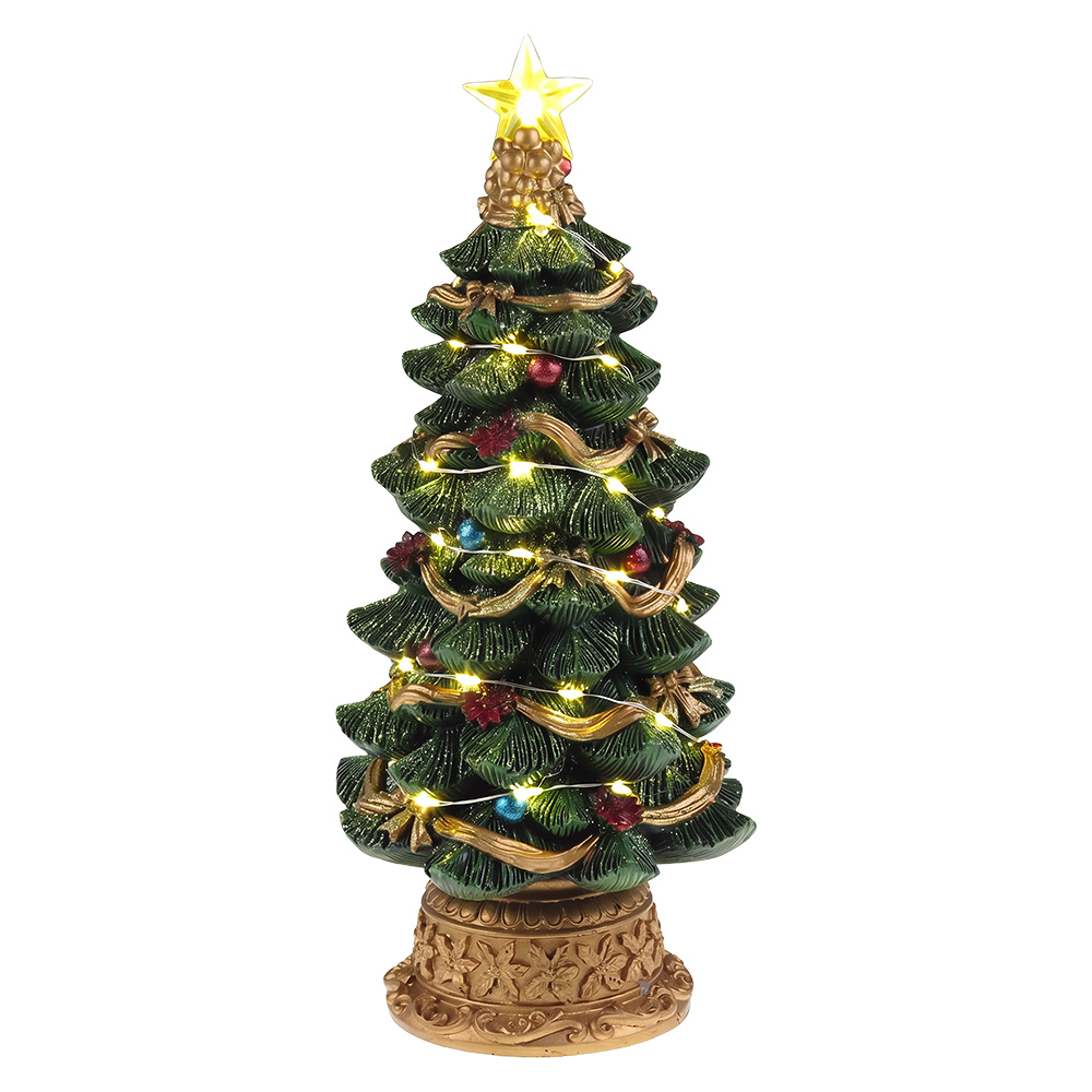 Decoratie kerstboom met LED Ø 12x28 cm / 2xAAA