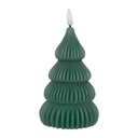 Candela Albero di Natale con LED Verde Ø 8x17 cm / 2xAA