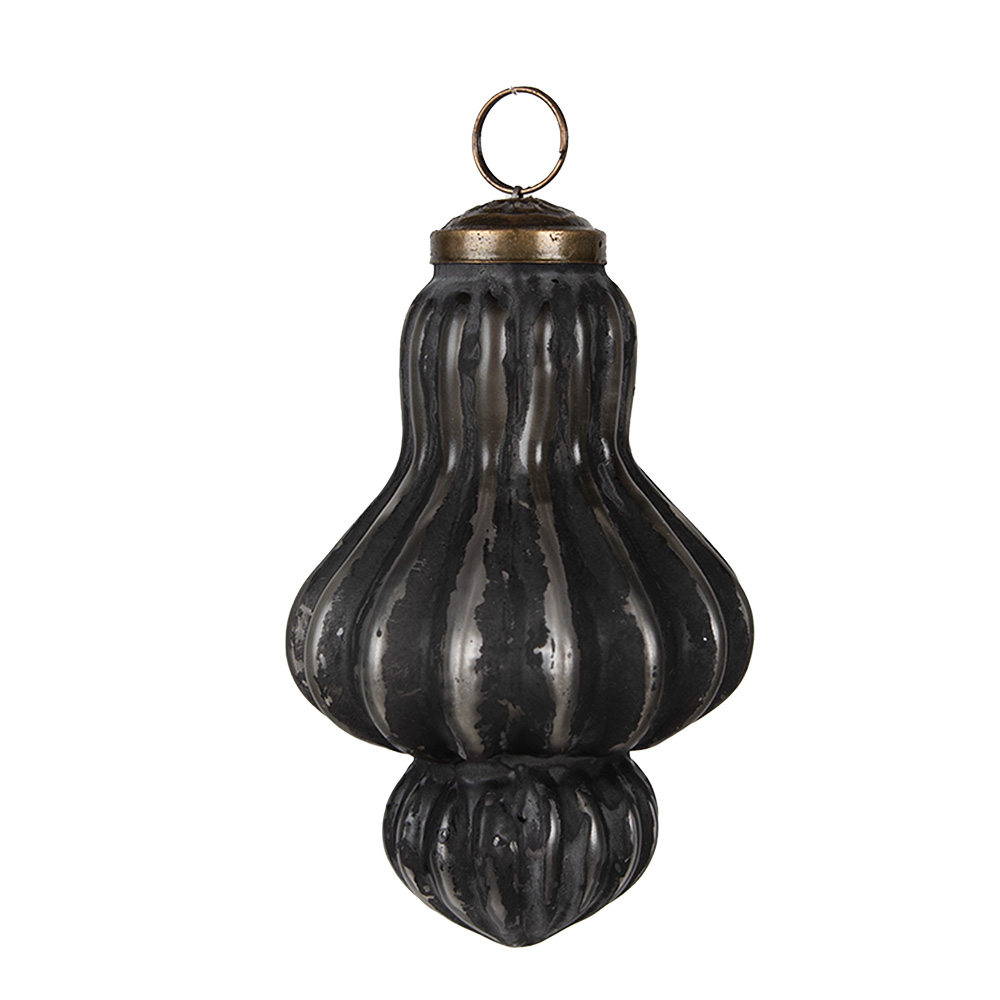 Christmas Bauble Black Ø 7x12 cm