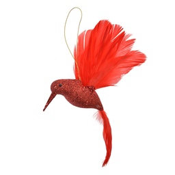 [66141] Décoration de Noël Pendentif Oiseau Rouge 22x5x15 cm