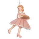 Decoration pendant Ballerina Pink Beige 7x7x11 cm
