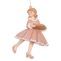 [6PR5303] Décoration pendentif Ballerine Rose Beige 7x7x11 cm