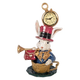 [6PR6031] Decorazione Coniglio con orologio Beige Color oro 15x11x23 cm