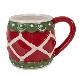 [6CEMU0208] Becher Rot Grün 13x10x9 cm / 375 ml