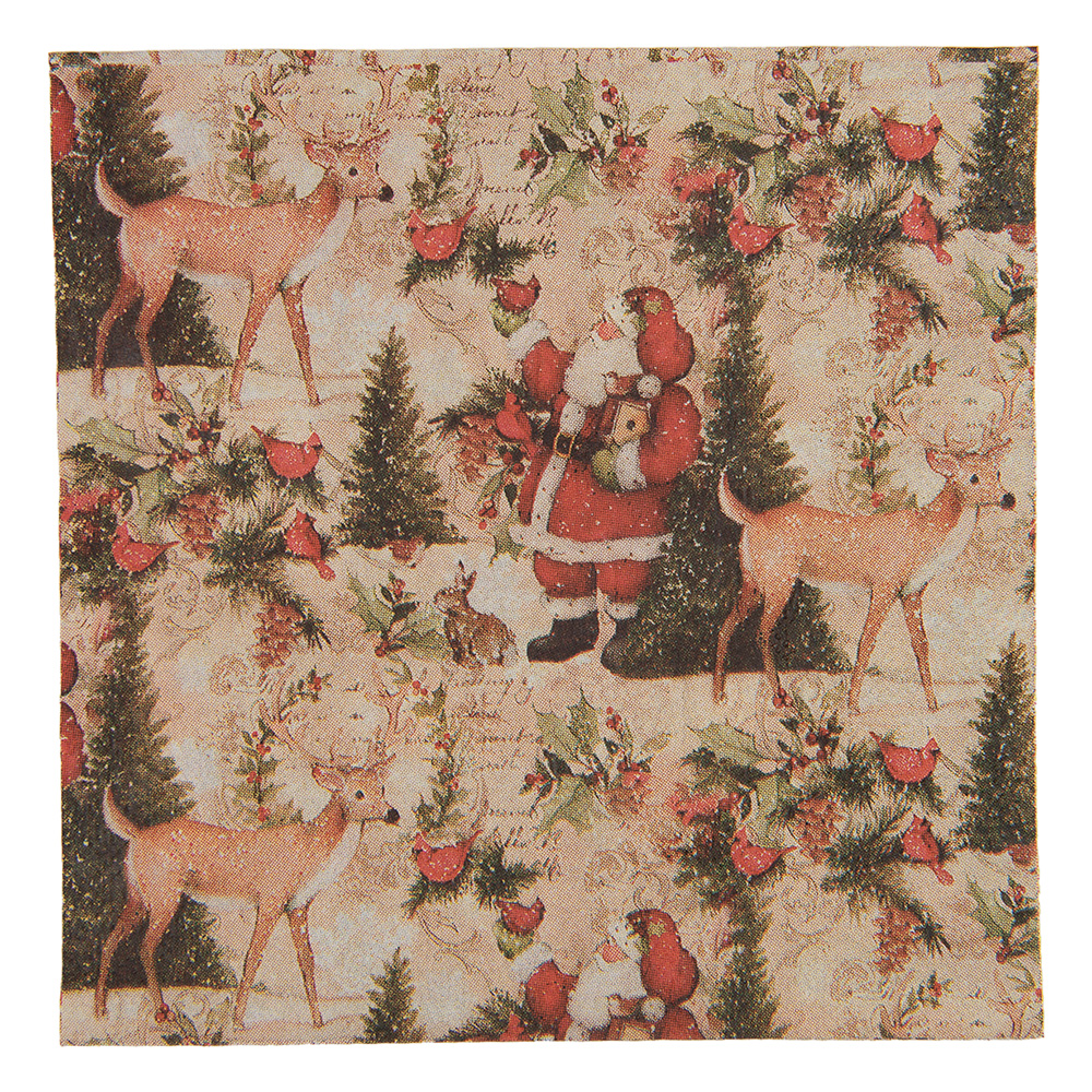 Serviettes en papier Beige Rouge 33x33 cm (20)
