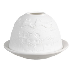[6CE1820] Portacandele Bianco Ø 12x8 cm