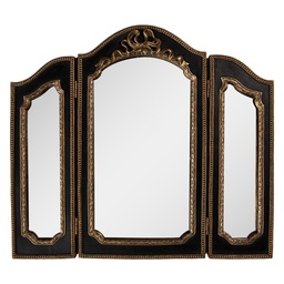 [62S317] Miroir mural Noir Couleur or 38x2x34 cm