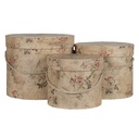 Hat Box Set of 3 Beige Ø 23x20 / Ø 20x17 / Ø 17x14 cm