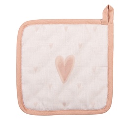 [HHS45] Topflappen Beige Rosa 20x20 cm
