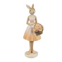 Decoration Statue Rabbit Beige Pink 9x6x21 cm