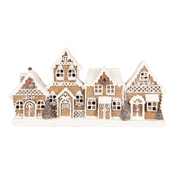 Clayre & Eef Maison en pain d'épice 25x6x13 cm Marron Plastique