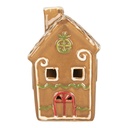 Decoration house with LED Brown White 8x8x12 cm