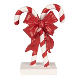 [6PR6278] Décoration Cannes à sucre Rouge Blanc 12x5x16 cm