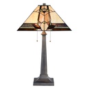 Lampada da tavolo Tiffany Beige 45x45x80 cm E27/max 2x60W