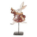 Décoration Lapin Blanc Rouge 18x7x34 cm