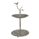 Étagère 2 niveaux Vert Marron Ø 26x48 cm