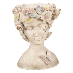 [6PR3895] Vaso Porta Pianta Grigio 20x18x26 cm