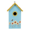 Maison d'oiseau Bleu Jaune 15x10x22 cm