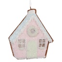 Decoration pendant house Pink Green 9x1x10 cm