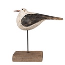 Décoration des oiseau Blanc Marron 12x5x13 cm