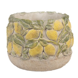 [6TE0575] Pot de fleurs d'intérieur Beige Jaune Ø 19x15 cm