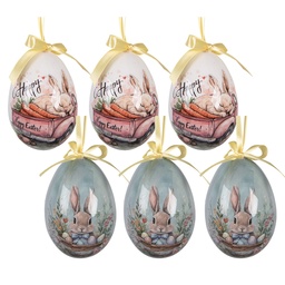 [66458] Pendentif décoratif uf (set 6) Multicolore Ø 7x10 cm