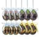 Decorative Hanger Egg (set 12) Multicoloured Ø 4x5 cm