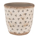 Blumentopf für Innen Beige Schwarz Ø 14x13 cm