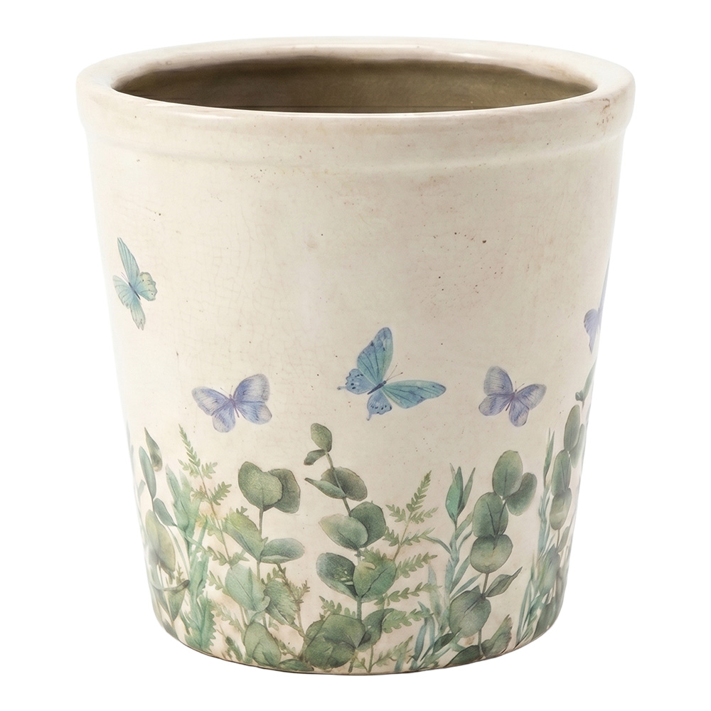Flower Pot Inside Beige Green Ø 17x16 cm