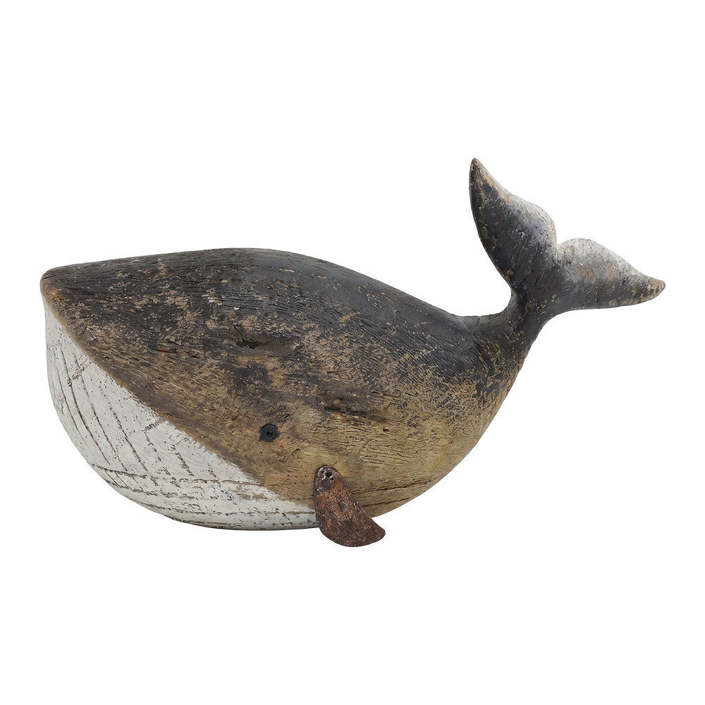 Décoration Baleine Marron Blanc 24x11x14 cm